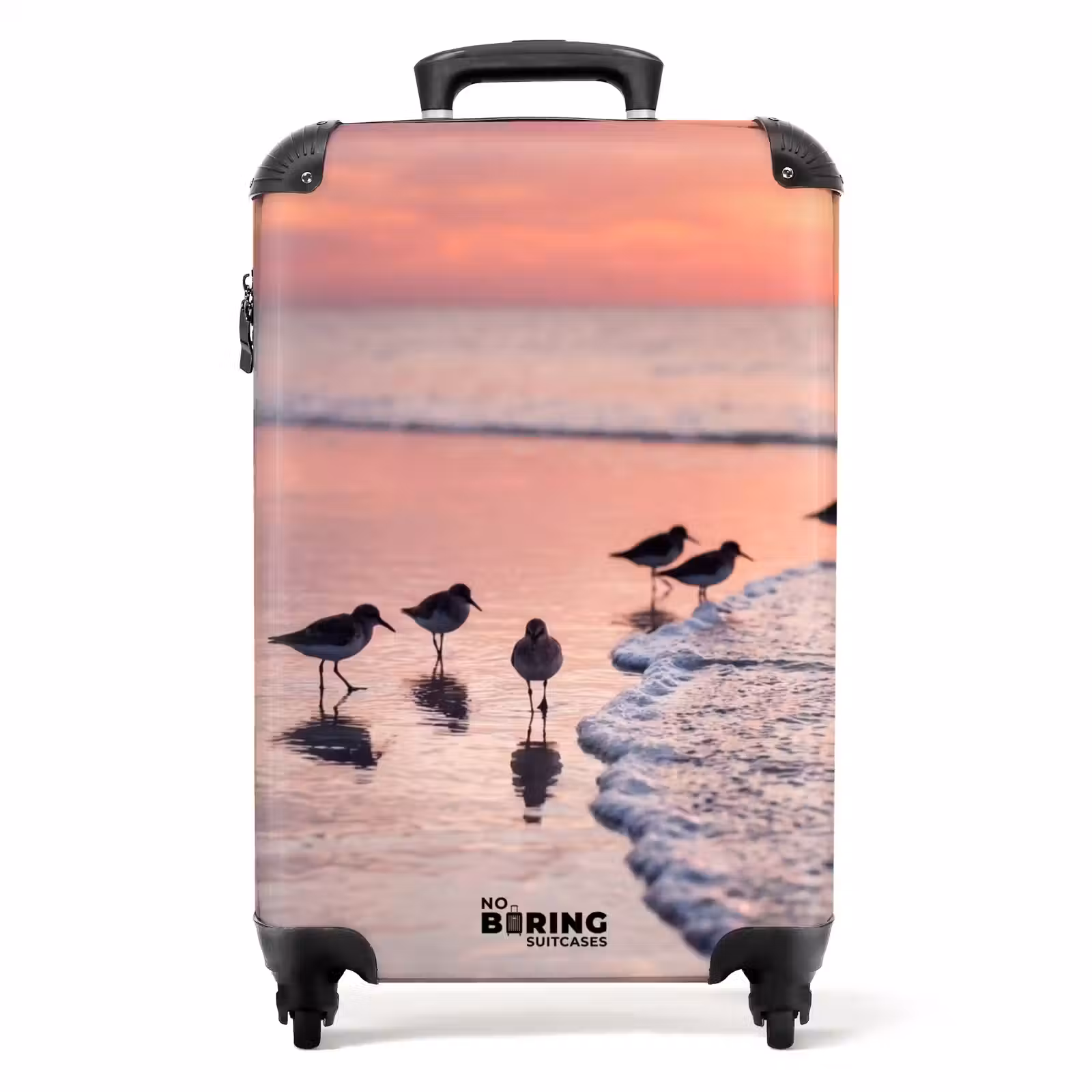 Valise - Mouettes - Plage - Mer - Rose — 1
