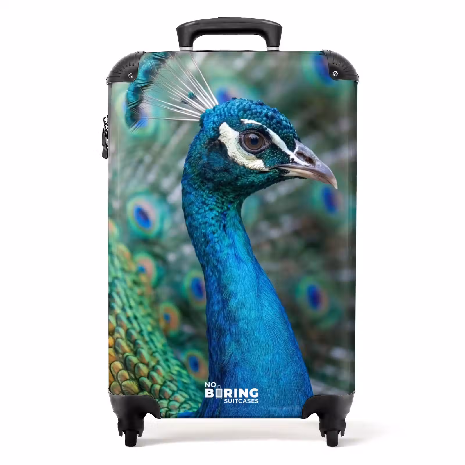 Valise - Paon - Plumes - Bleu — 1