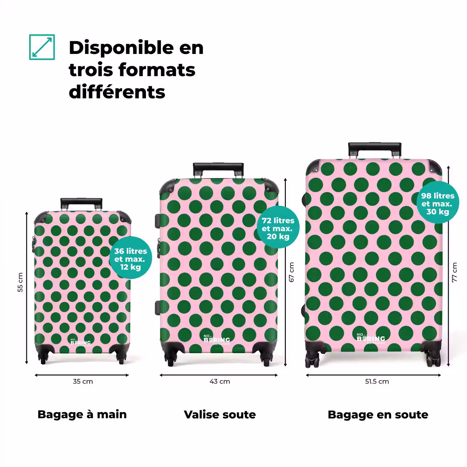 Valise - Polkadots - Motif - Vert — 1