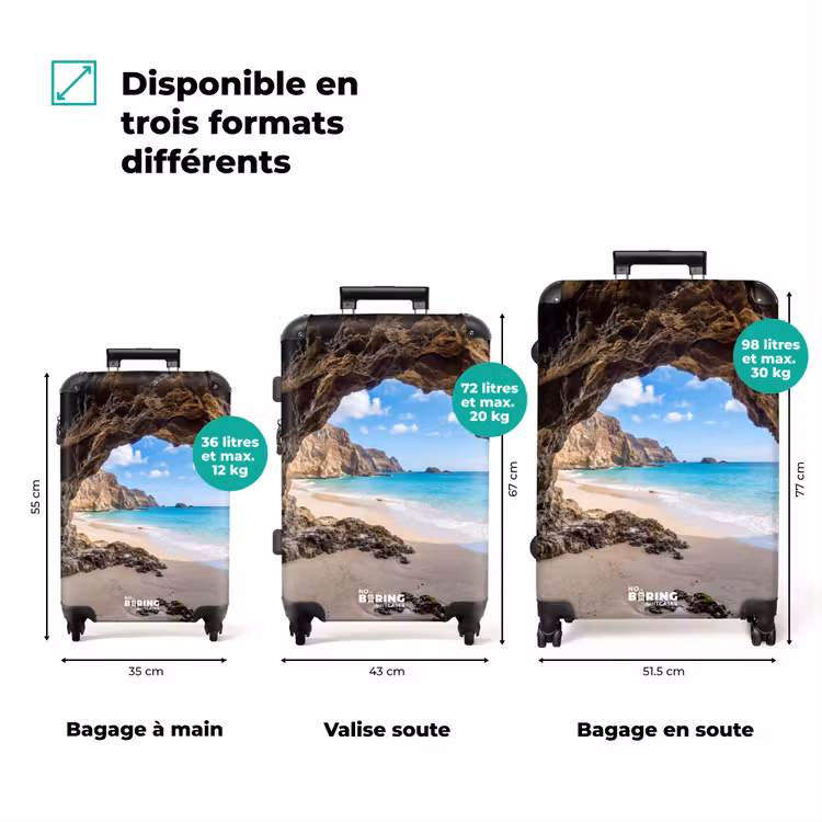 Valise - Grotte - Plage - Mer - Bleu — 3