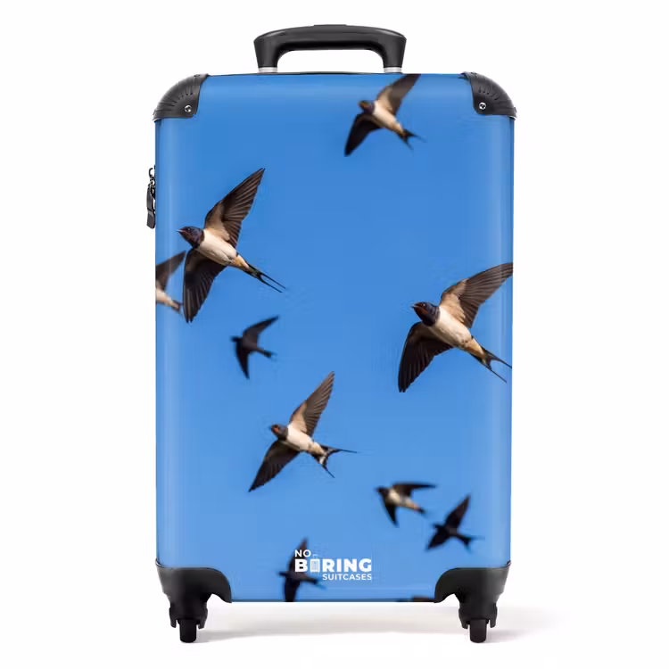 Valise - Hirondelles - Voler - Bleu — 1