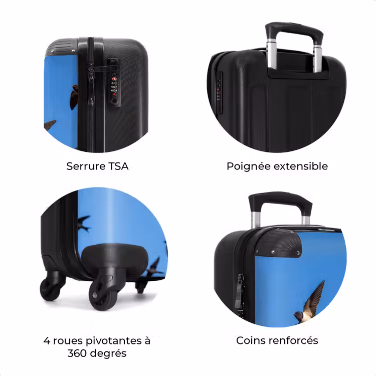 Valise - Hirondelles - Voler - Bleu — 8