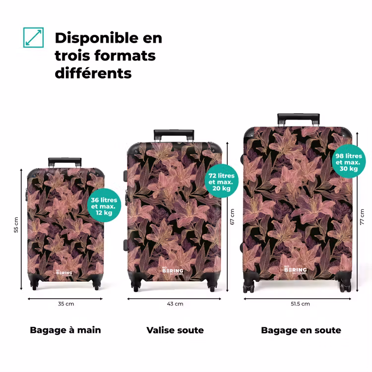 Valise - Lys - Motif - Violet - Or — 1