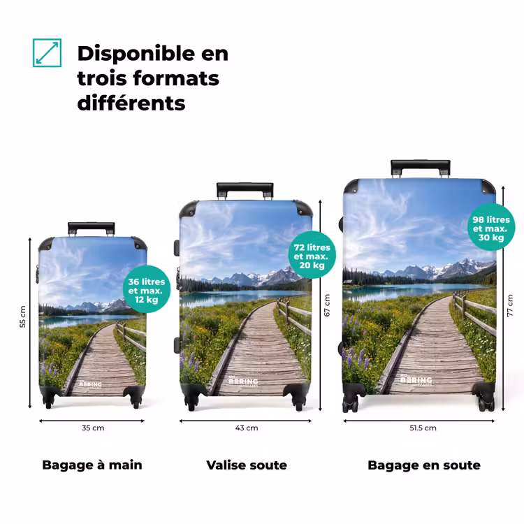 Valise - Montagnes - Lac - Paysage - Bleu — 3