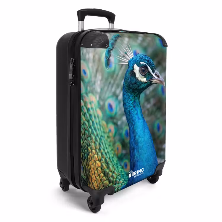 Valise - Paon - Plumes - Bleu — 2
