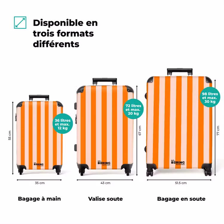 Valise - Rayures - Moderne - Orange — 1