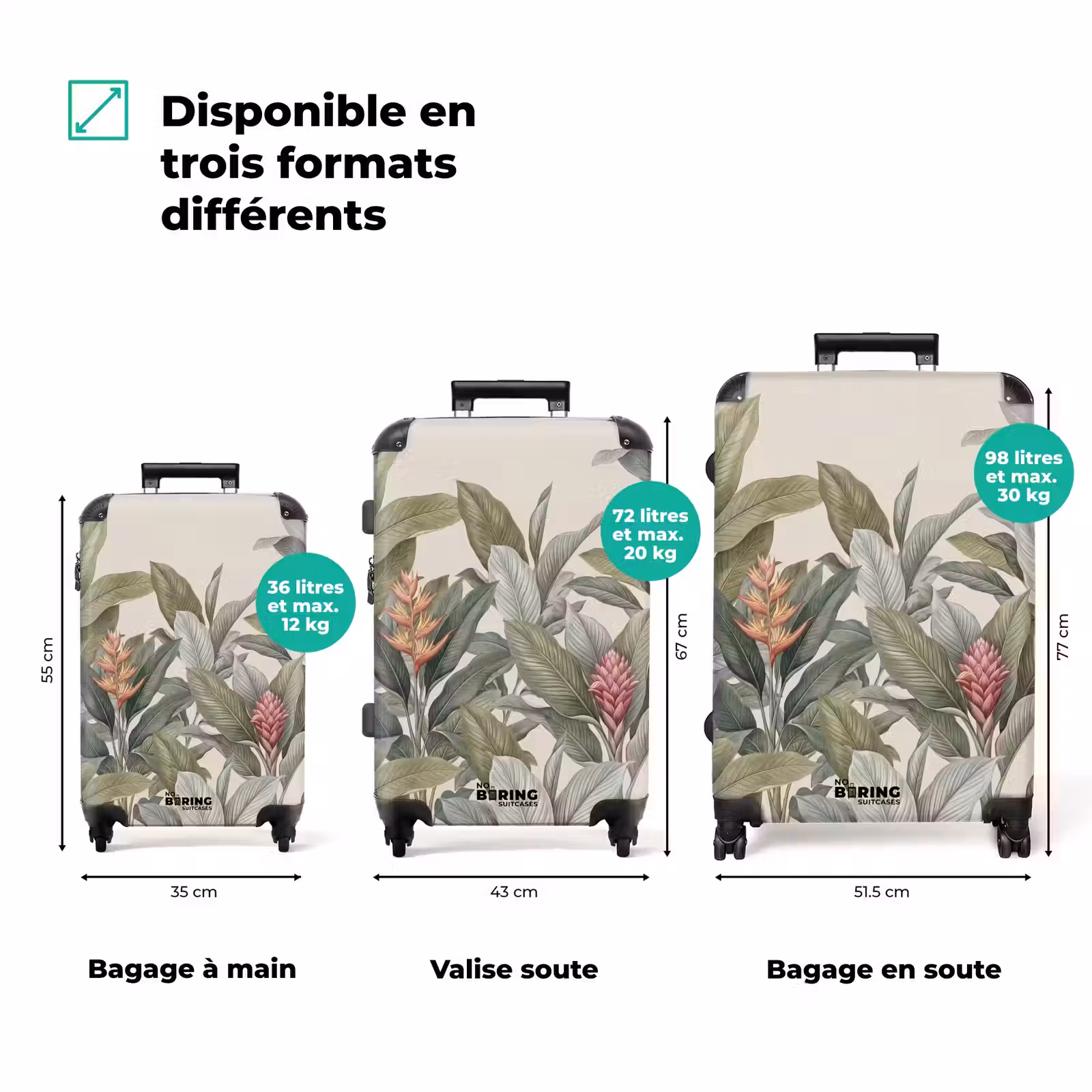 Valise - Tropical - Plantes - Moderne - Vert — 1