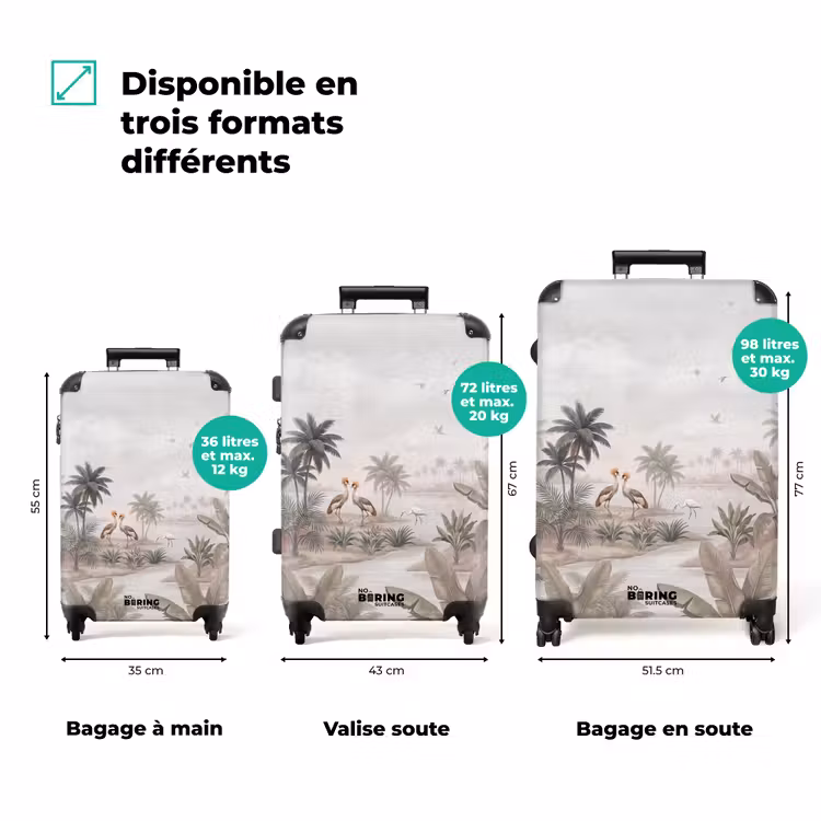 Valise - Grues - Palmiers - Tropical — 3