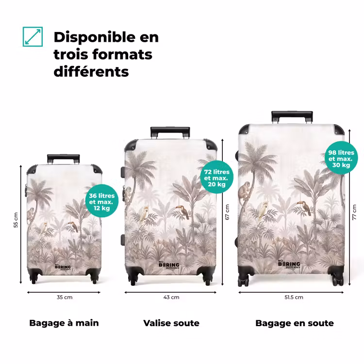 Valise - Jungle - Animaux - Palmiers — 3
