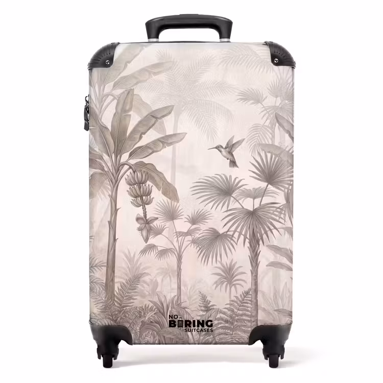 Valise - Jungle - Arbre à nœuds - Colibri - Beige — 1
