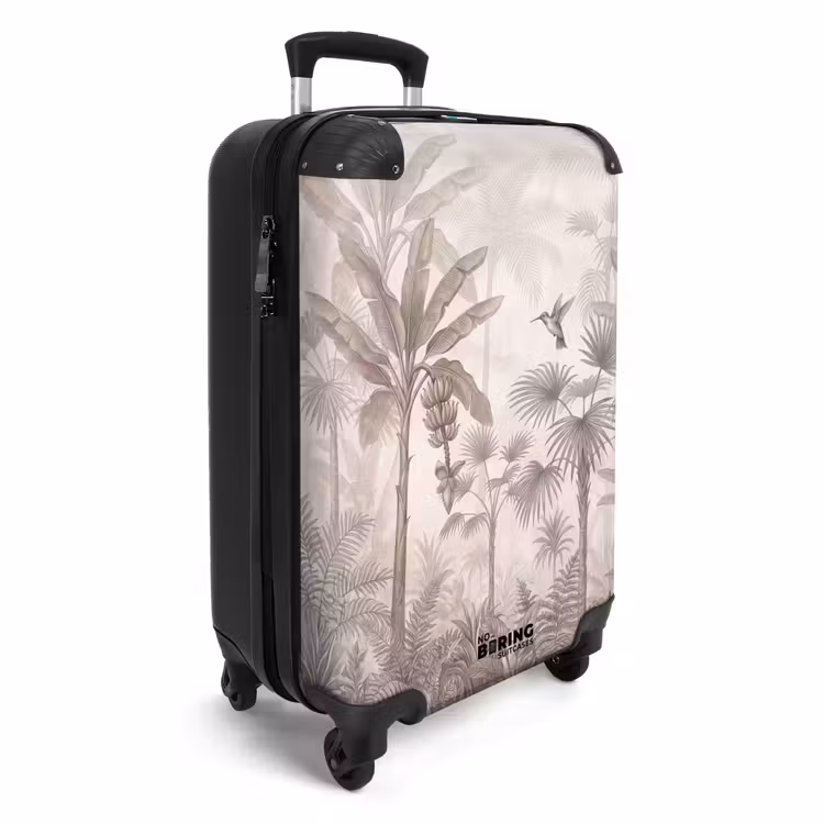 Valise - Jungle - Arbre à nœuds - Colibri - Beige — 2