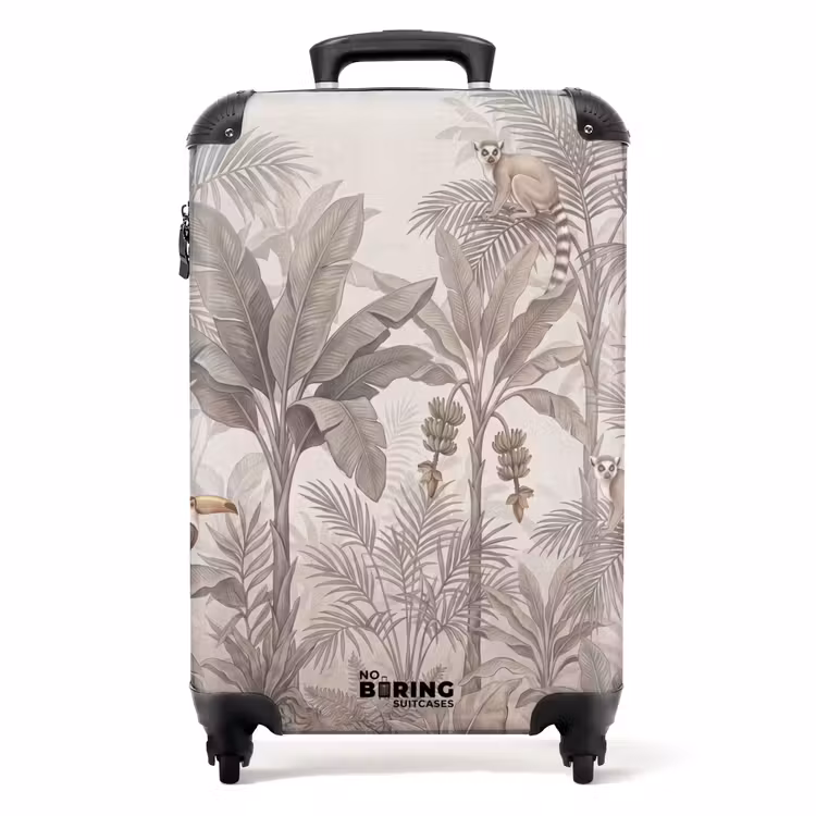 Valise - Nature - Jungle - Lémurien à queue annelée - Brun — 1