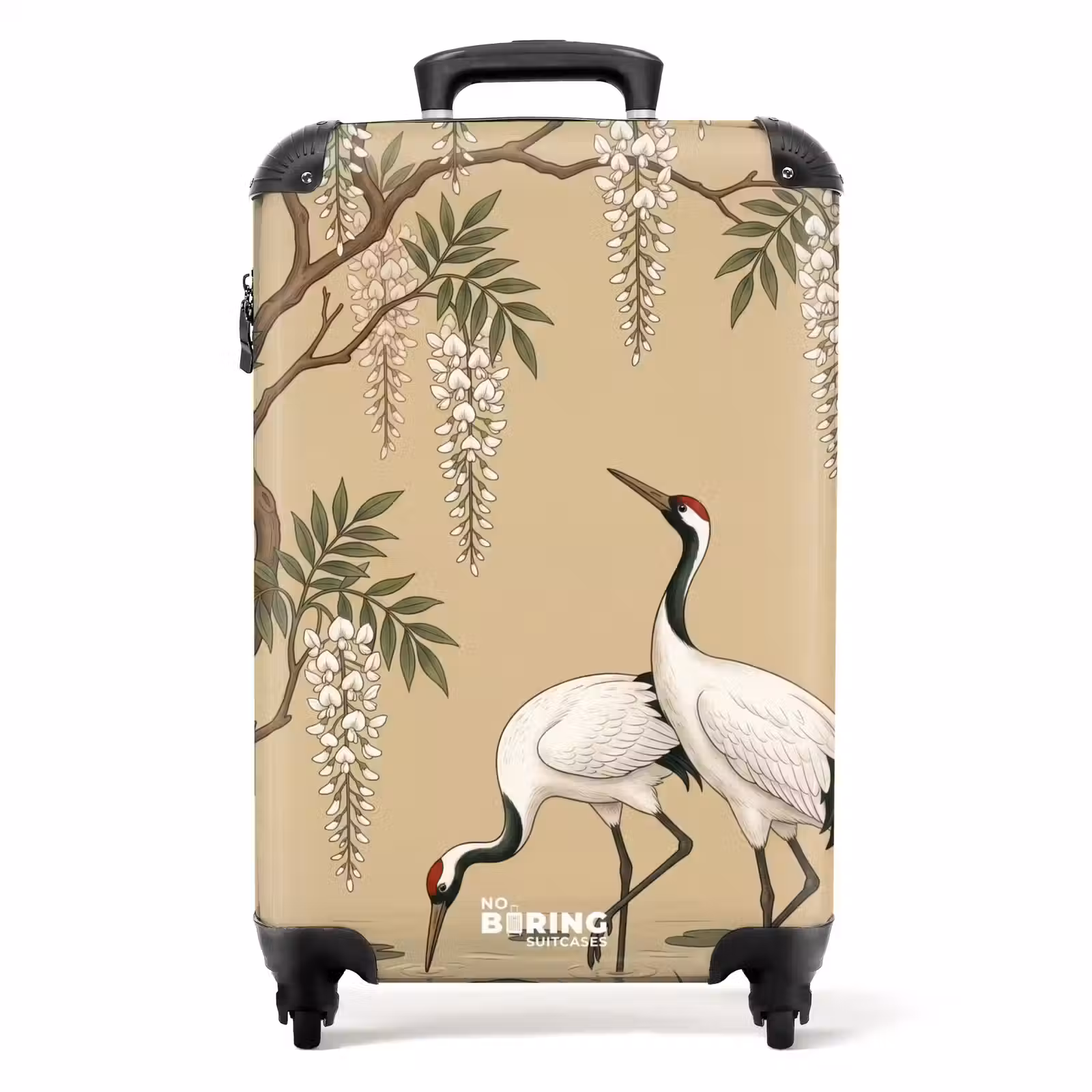 Valise - Grues cendrées - Eau - Beige — 1