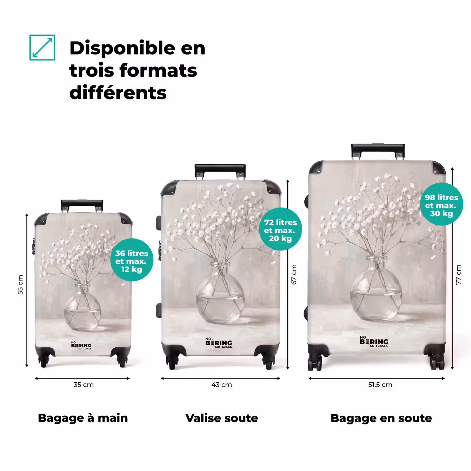 Valise - Gypsophile - Vase - Blanc — 1