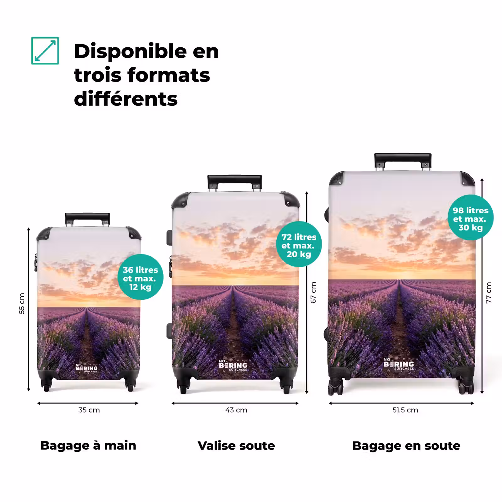 Valise - Paysage - Champ de lavande - Violet — 1