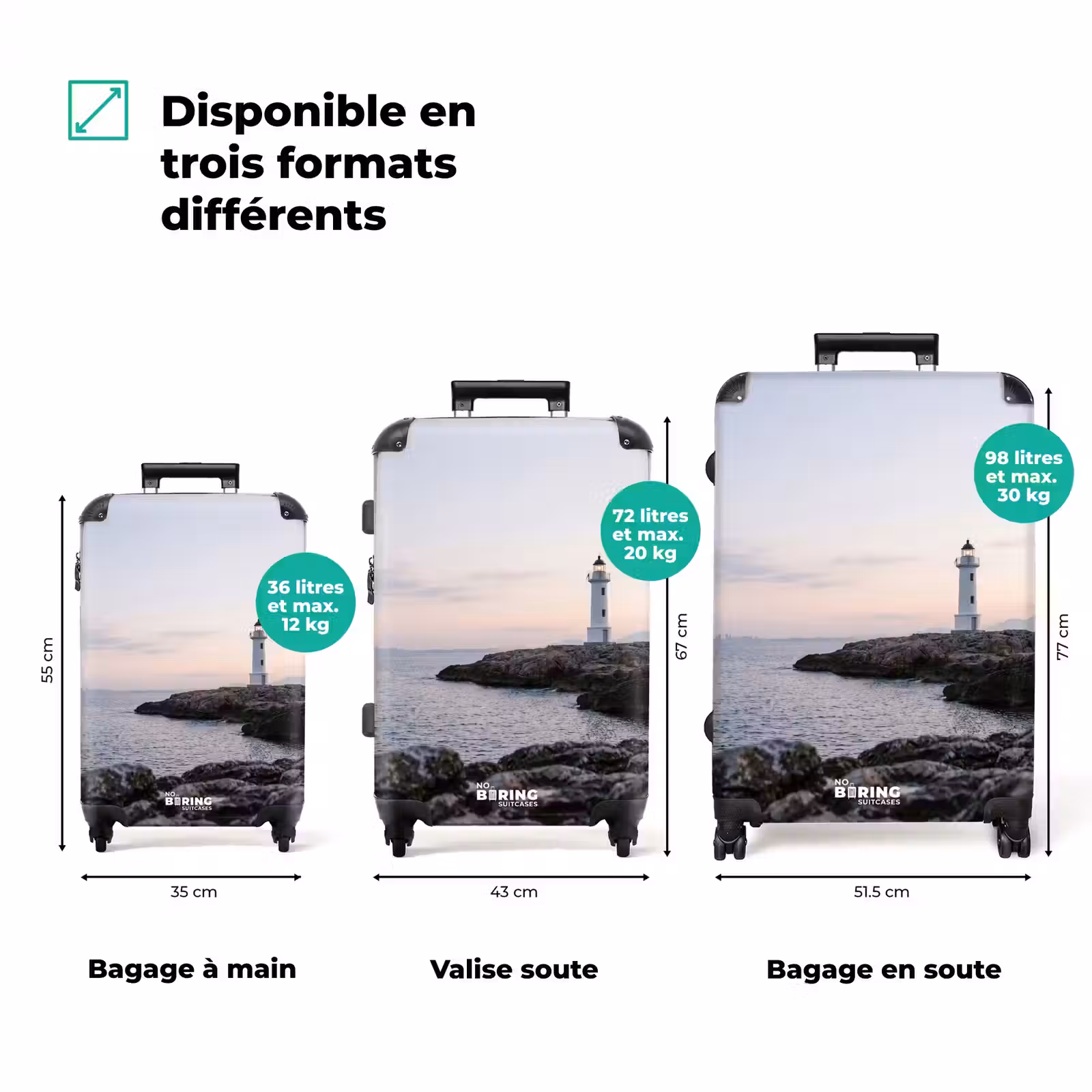 Valise - Rochers - Phare - Blanc — 1