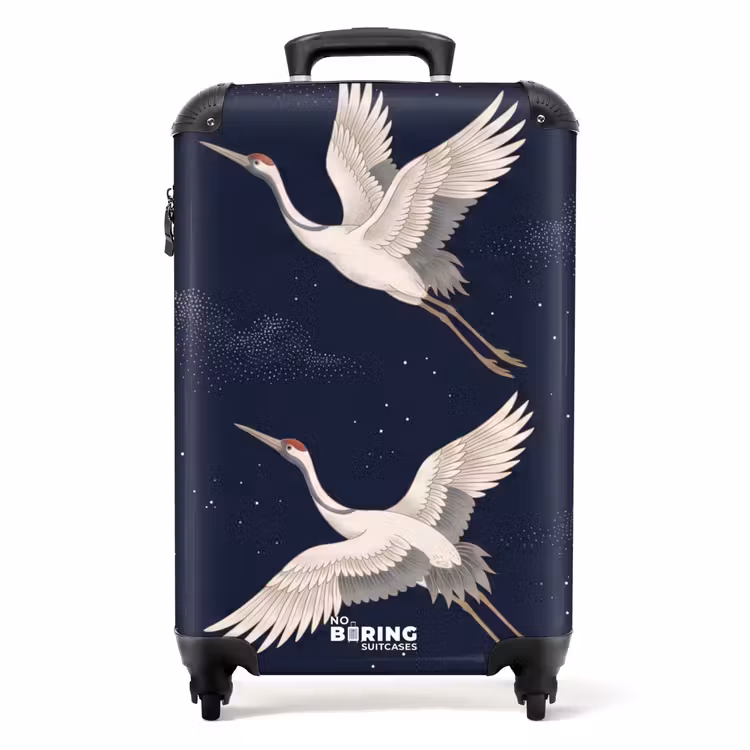 Valise - Grues cendrées - Ciel nocturne - Bleu — 1