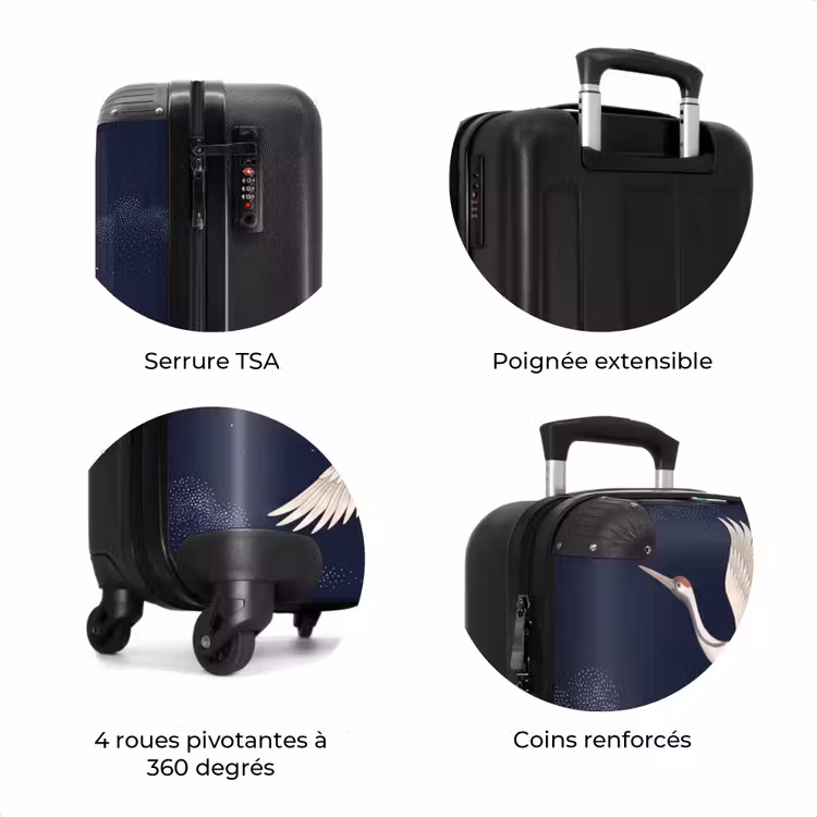 Valise - Grues cendrées - Ciel nocturne - Bleu — 8