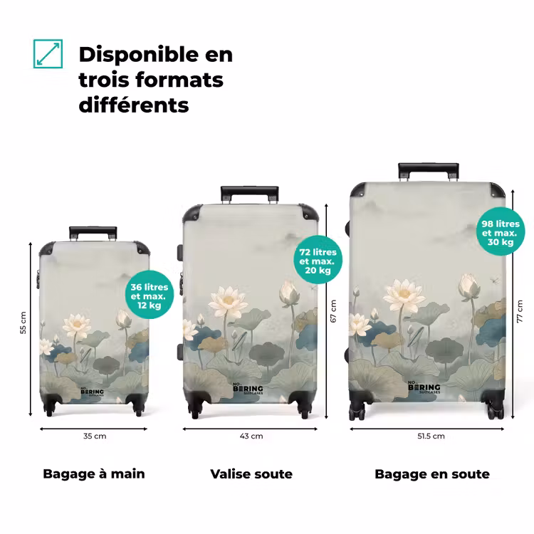 Valise - Lotus - Fleurs - Vert — 3