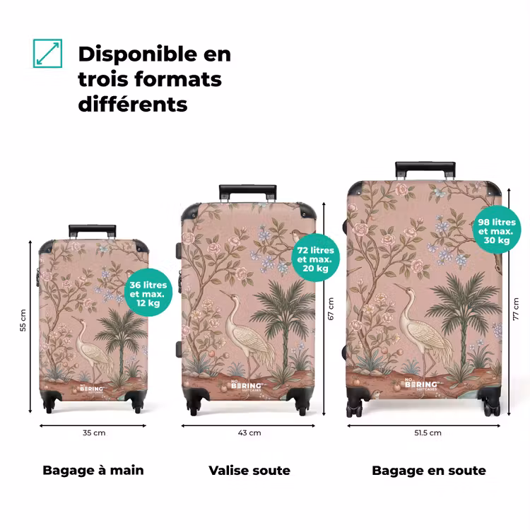 Valise - Nostalgique - Hérons - Rose — 1