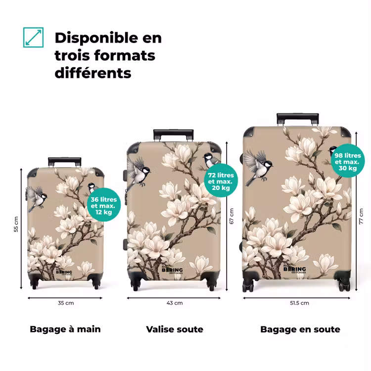 Valise - Orientale - Oiseaux - Beige — 3