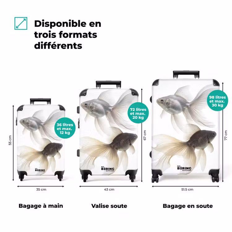 Valise - Poissons rouges - Moderne - Blanc — 1