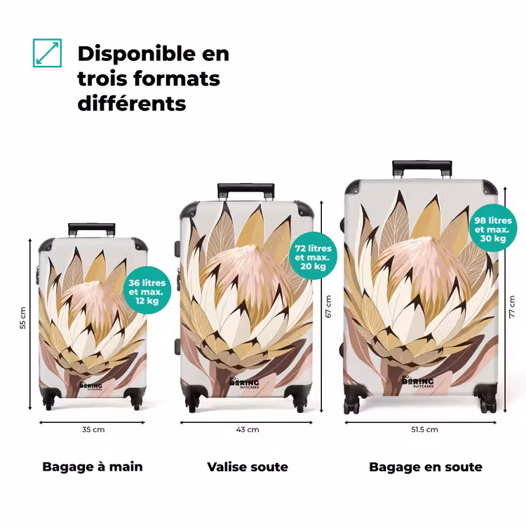 Valise - Protea - Fleur - Botanique - Beige — 1
