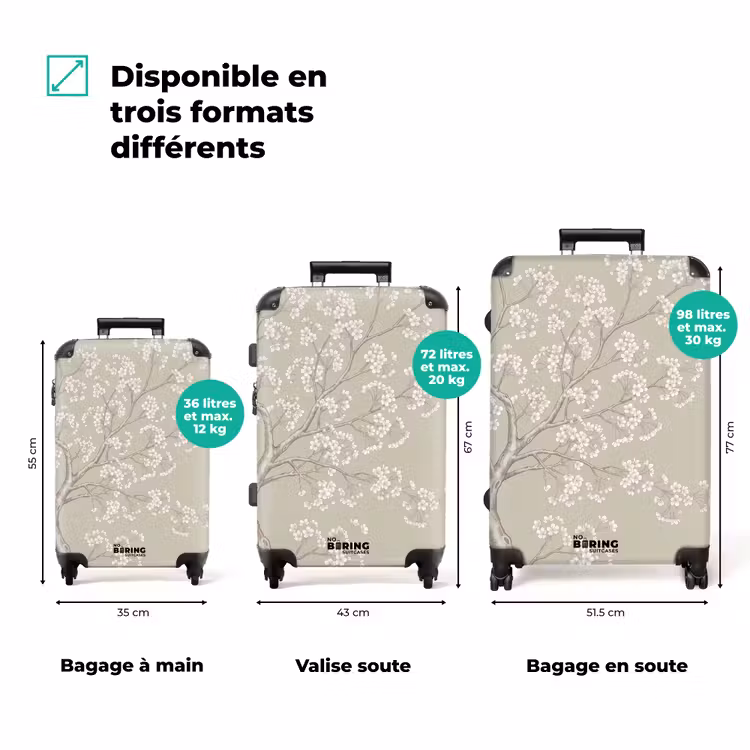 Valise - Sereen - Fleur - Blanc — 1
