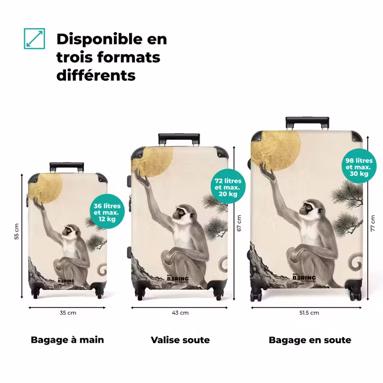Valise - Singe - Lune - Or — 3