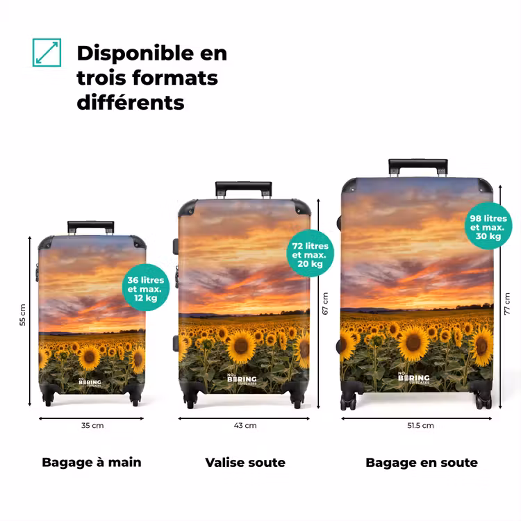 Valise - Tournesols - Paysage vallonné - Jaune — 1