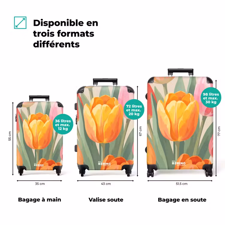 Valise - Tulipes - Abstrait - Coloré — 1