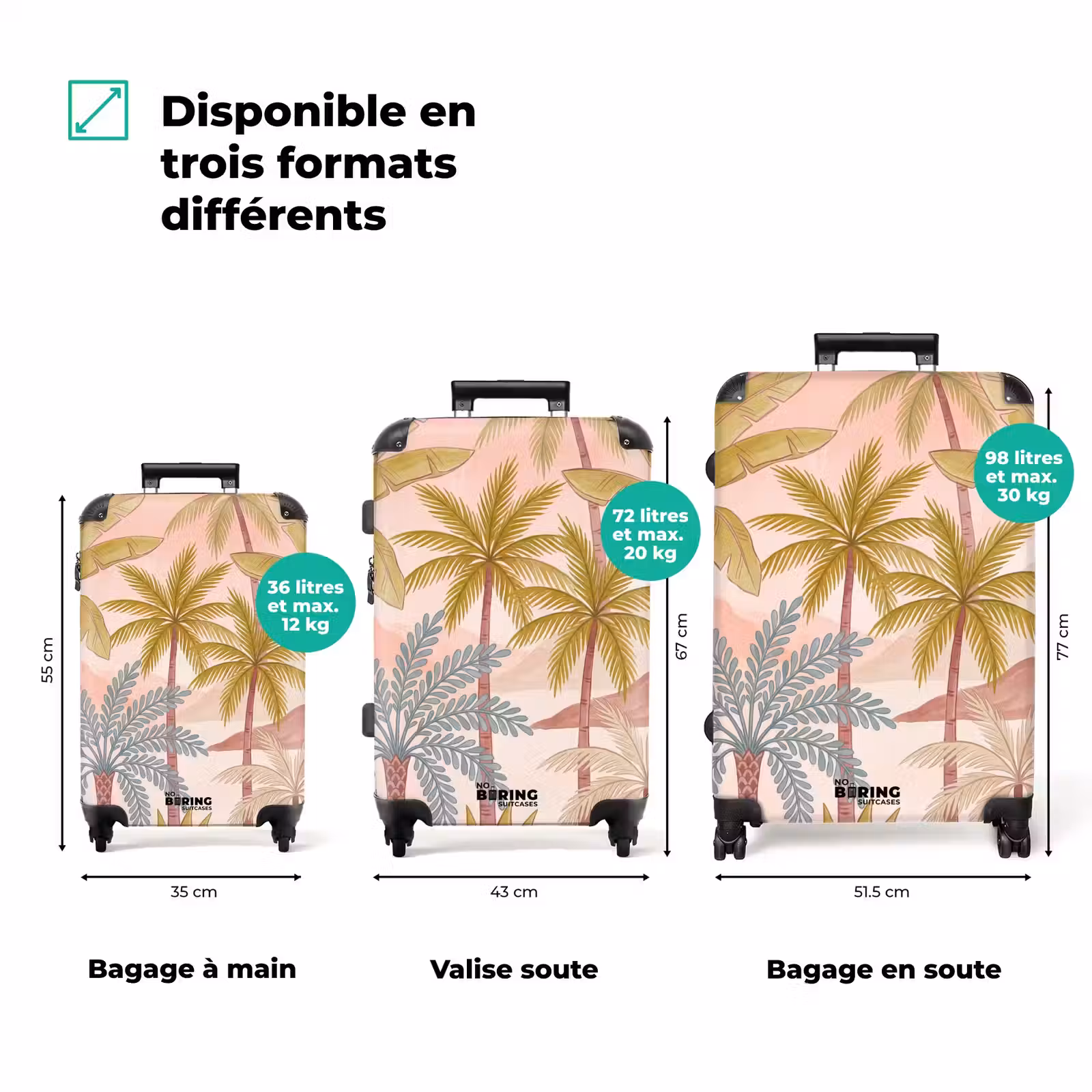 Valise - Illustration - Palmiers - Colorée — 1