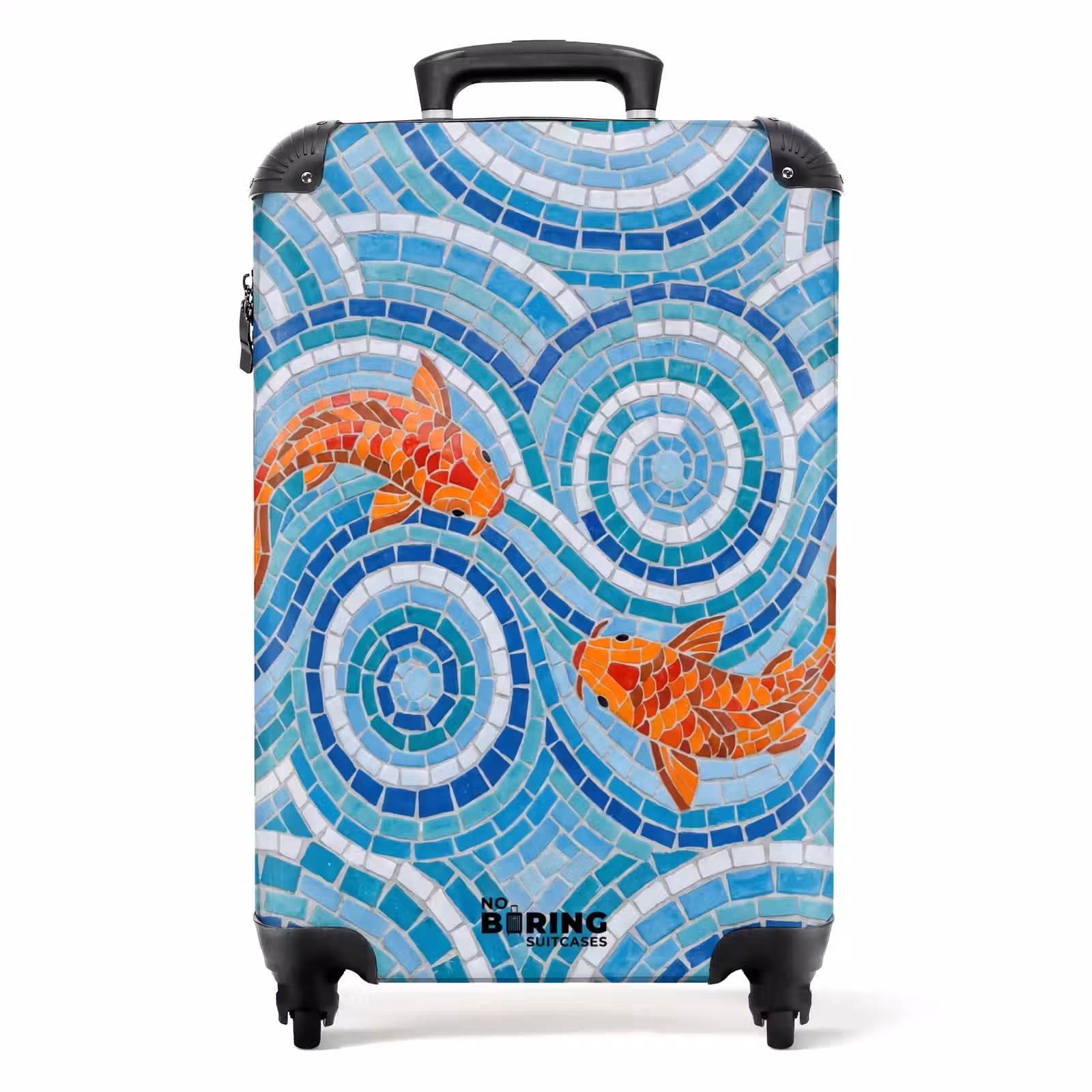 Valise - Poisson - Mosaïque - Eau - Décoratif - Bleu — 1