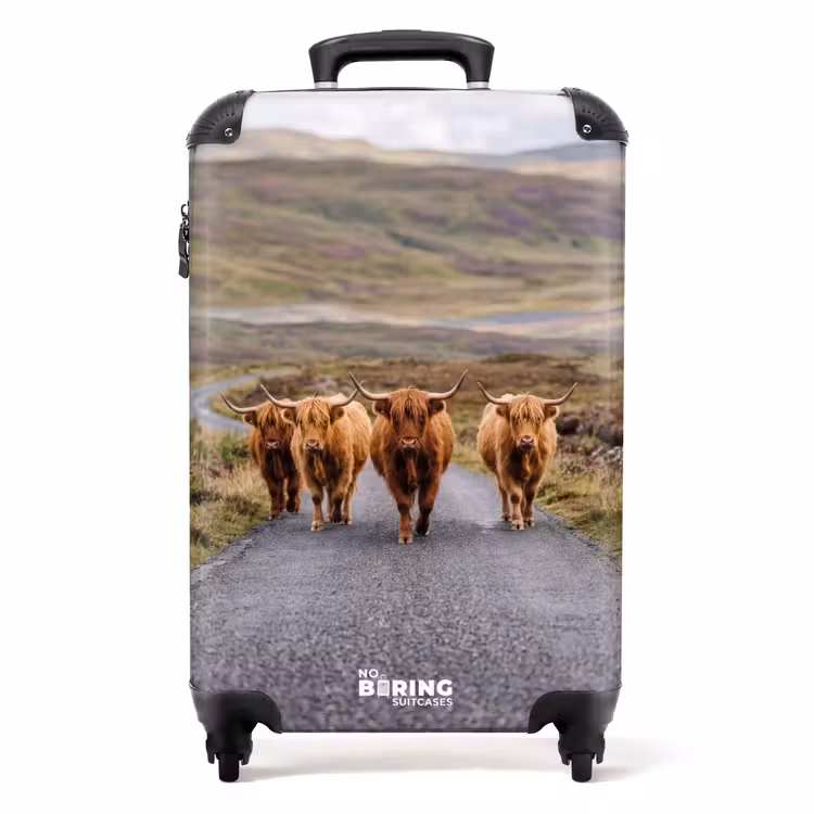 Valise - Highlanders écossais - Route - Paysage - Troupeau — 1