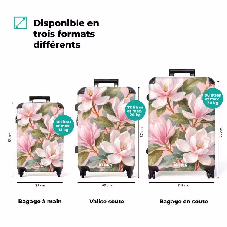 Valise - Magnolias - Motif - Rose — 1