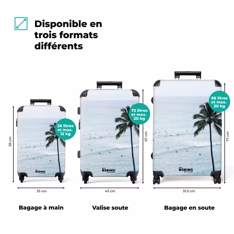 Valise - Océan - Palmiers - Surfeurs — 1