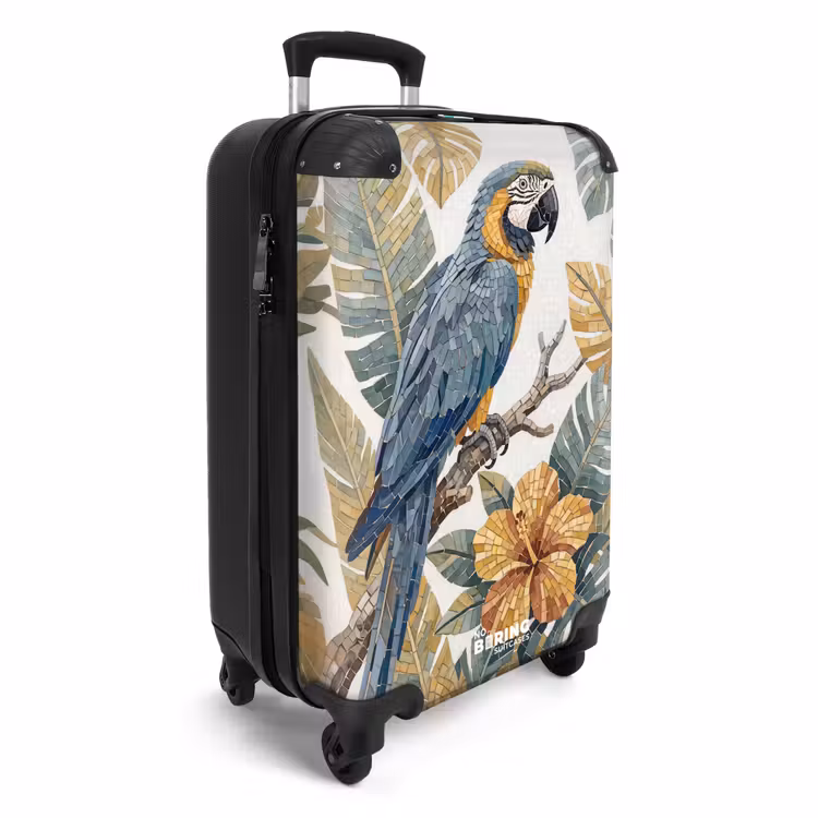 Valise - Oiseau - Branche - Nature - Mosaïque - Bleu — 2