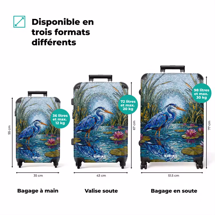 Valise - Oiseau - Eau - Nature - Abstrait - Bleu — 3