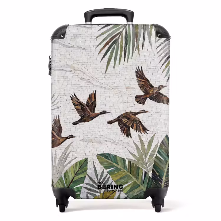 Valise - Oiseau - En vol - Tropical - Mosaïque - Vert — 1