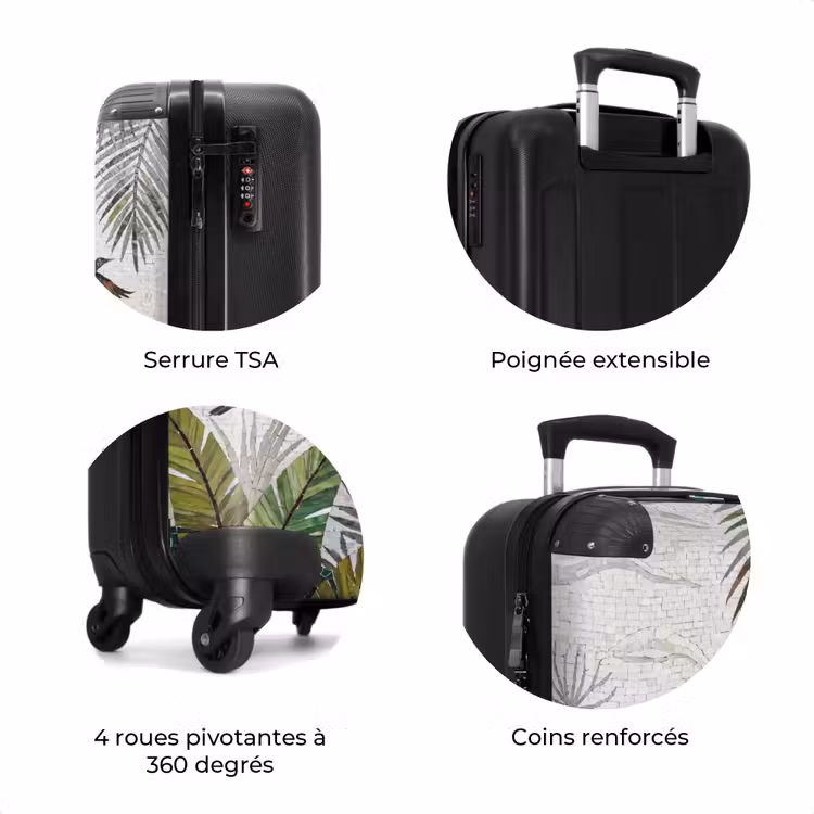 Valise - Oiseau - En vol - Tropical - Mosaïque - Vert — 8