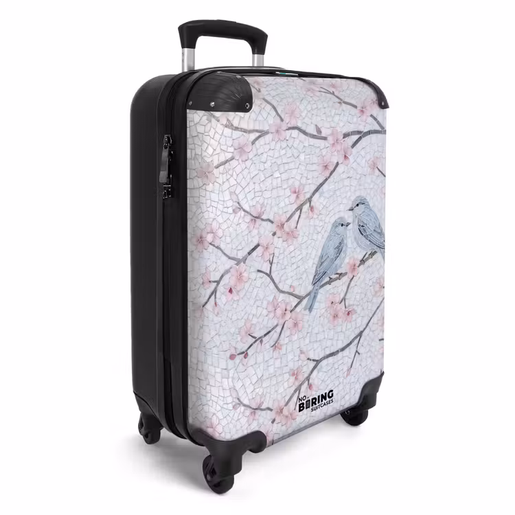 Valise - Oiseau - Fleurs - Nature - Mosaïque - Rose — 2