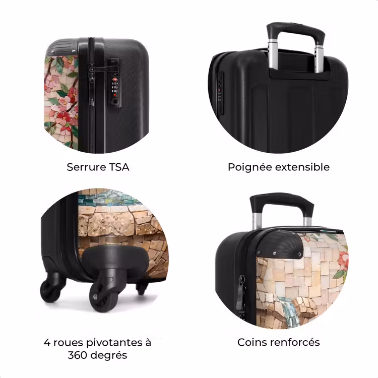 Valise - Oiseau - fontaine - mosaïque - coloré - animaux — 8