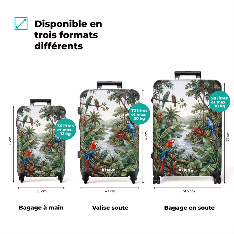 Valise - Oiseau - Jungle - Nature - Mosaïque - Vert — 3