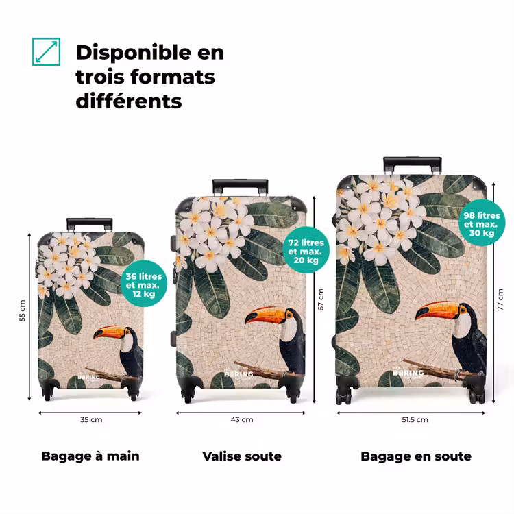 Valise - Oiseau - Mosaïque - Tropical - Nature - Coloré — 3