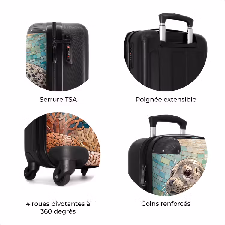 Valise - Phoque - Mosaïque - Sous-marin - Animaux - Bleu — 8