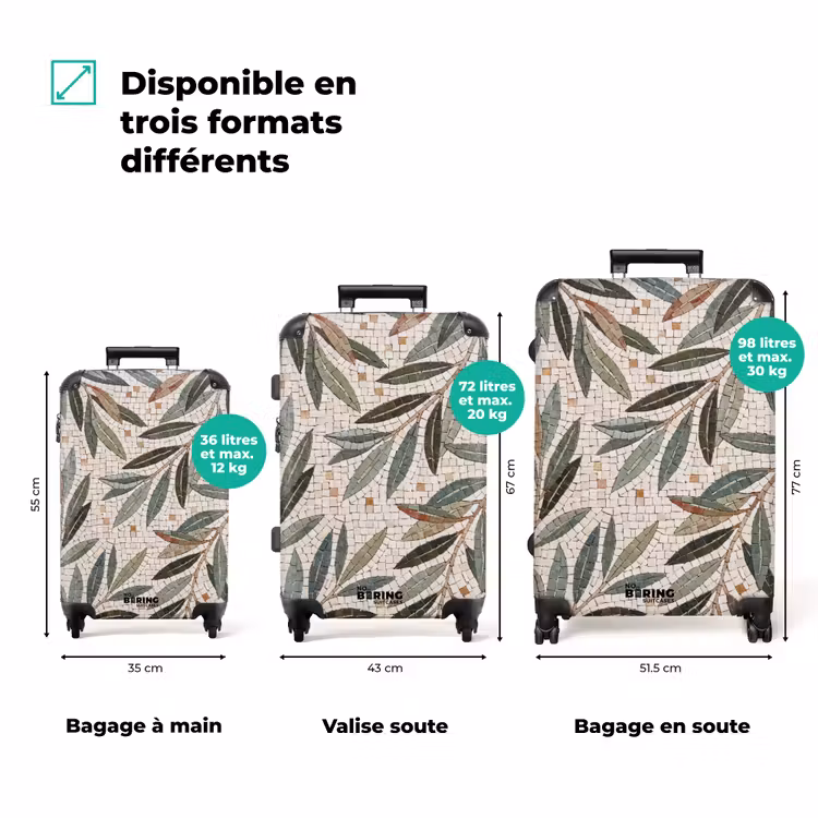 Valise - Plante - Feuille - Mosaïque - Vert — 3