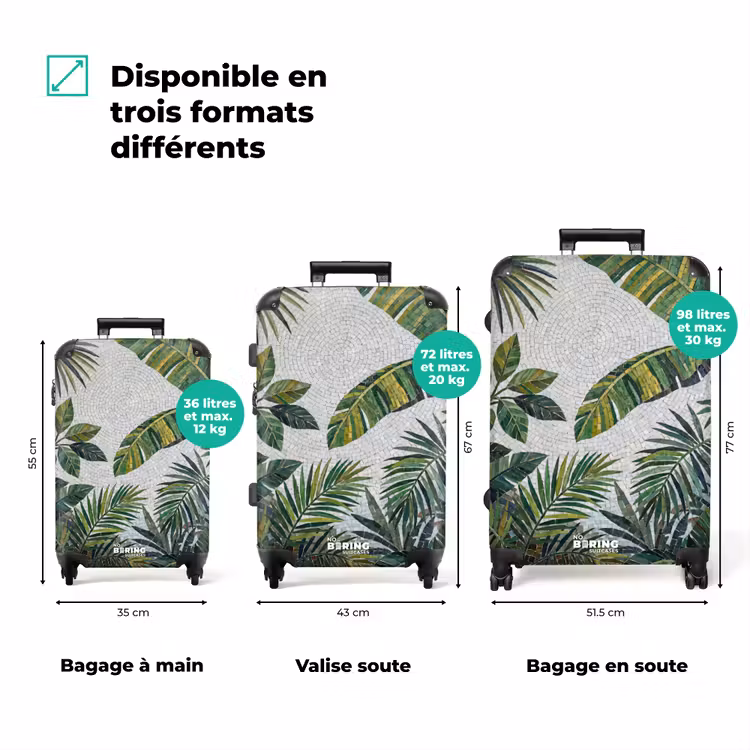 Valise - Plantes - Tropicales - Mosaïque - Vert - Nature — 3