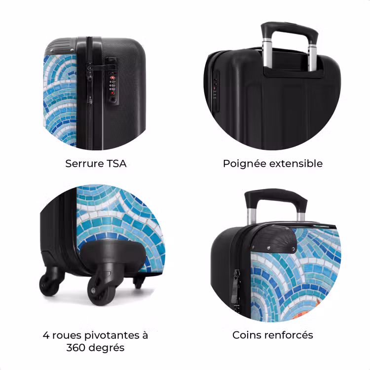 Valise - Poisson - Mosaïque - Eau - Décoratif - Bleu — 8