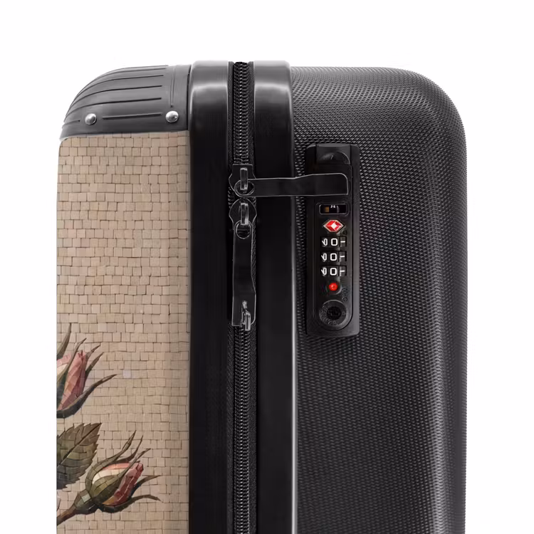 Valise - Rose - Mosaïque - Fleurs - Classique - Beige — 6