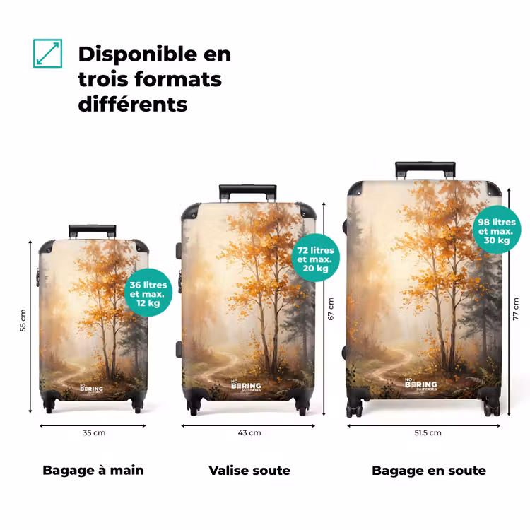 Valise - Sentier forestier - Feuilles d'automne - Nature - Pittoresque - Orange — 3